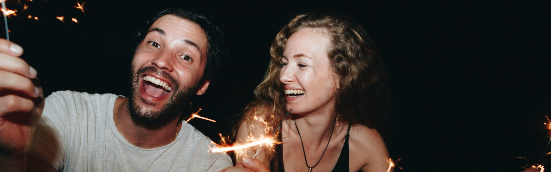 Couple celebrating together